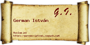 German István névjegykártya